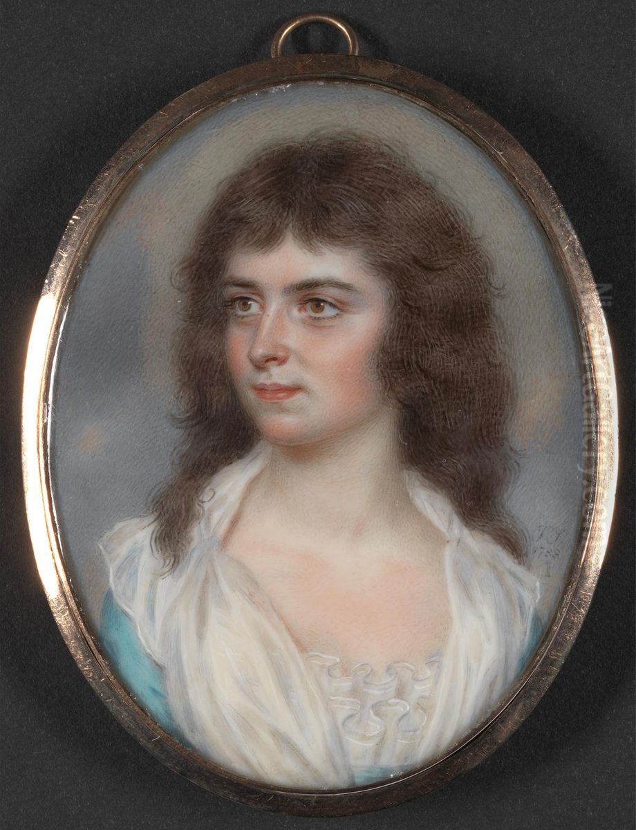 Portrait of a Young Lady, probably the artist's daughter Anna Maria Woolf Oil Painting by John Smart