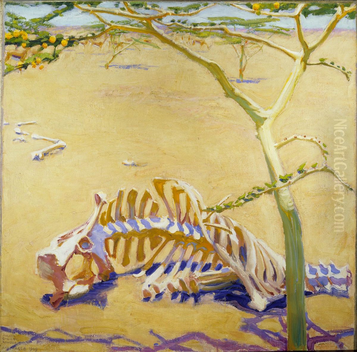 Skeleton of a Camel Oil Painting by Akseli Valdemar Gallen-Kallela