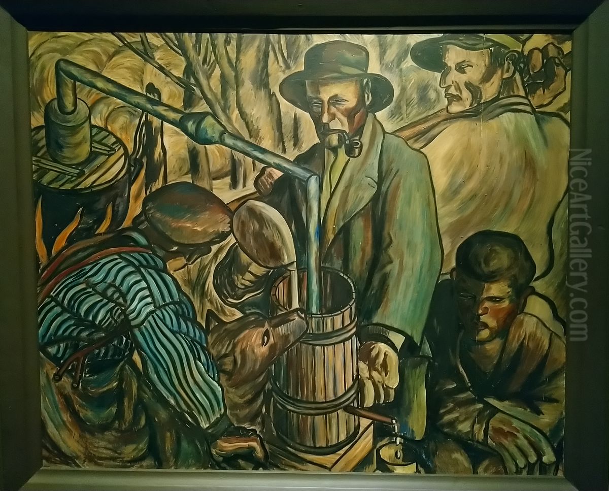 Moonshiners Oil Painting by Vilho Lampi