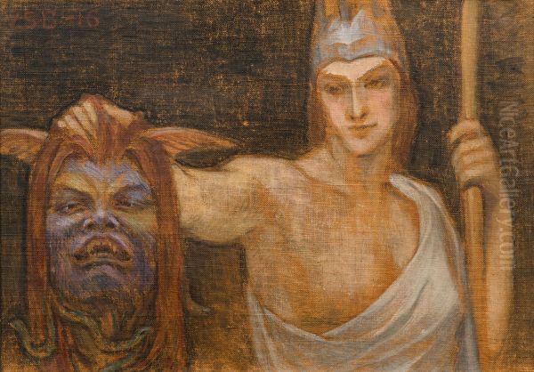 Pallas Athene Oil Painting by Venny Soldan-Brofeldt