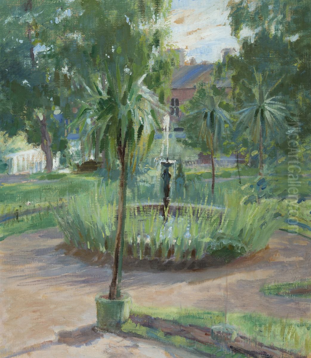 Garden of Mantta Manor Oil Painting by Olga Gummerus-Ehrstrom