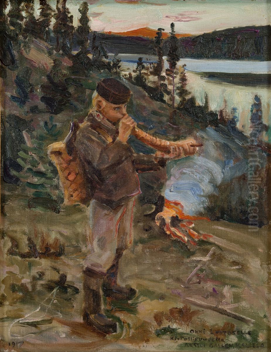 Shepherd Boy fromPaanajarvi Oil Painting by Akseli Valdemar Gallen-Kallela