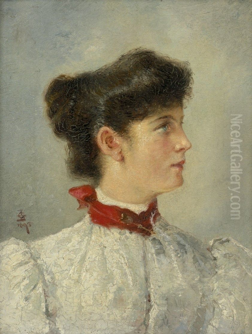 Hanna Ronnbergin muotokuva Oil Painting by Ida Gisiko-Sparck