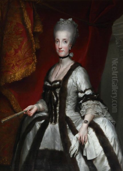 Portrait of Maria Carolina of Austria Oil Painting by Anton Raphael Mengs