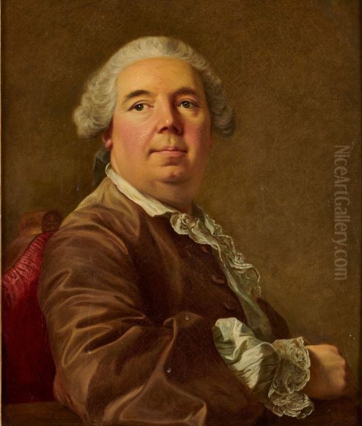Portrait of Francois-Louis Colins Oil Painting by Louis-Michel Van Loo