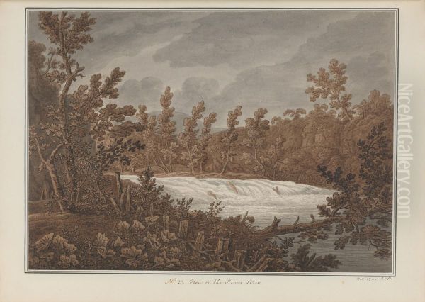 View on the River Liris Oil Painting by Sir Richard Hoare, 2nd Baronet