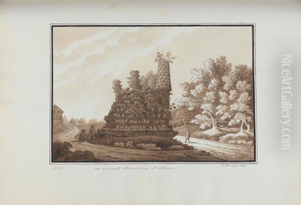 An Ancient Sepulchre at Albano Oil Painting by Sir Richard Hoare, 2nd Baronet