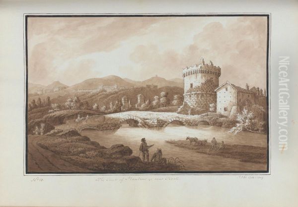 The Tomb of Plautius etc near Tivoli Oil Painting by Sir Richard Hoare, 2nd Baronet