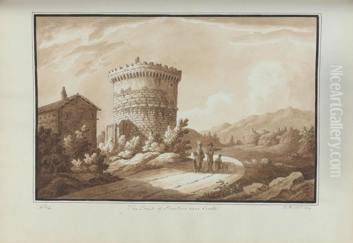 The Tomb of Plautius, near Tivoli Oil Painting by Sir Richard Hoare, 2nd Baronet