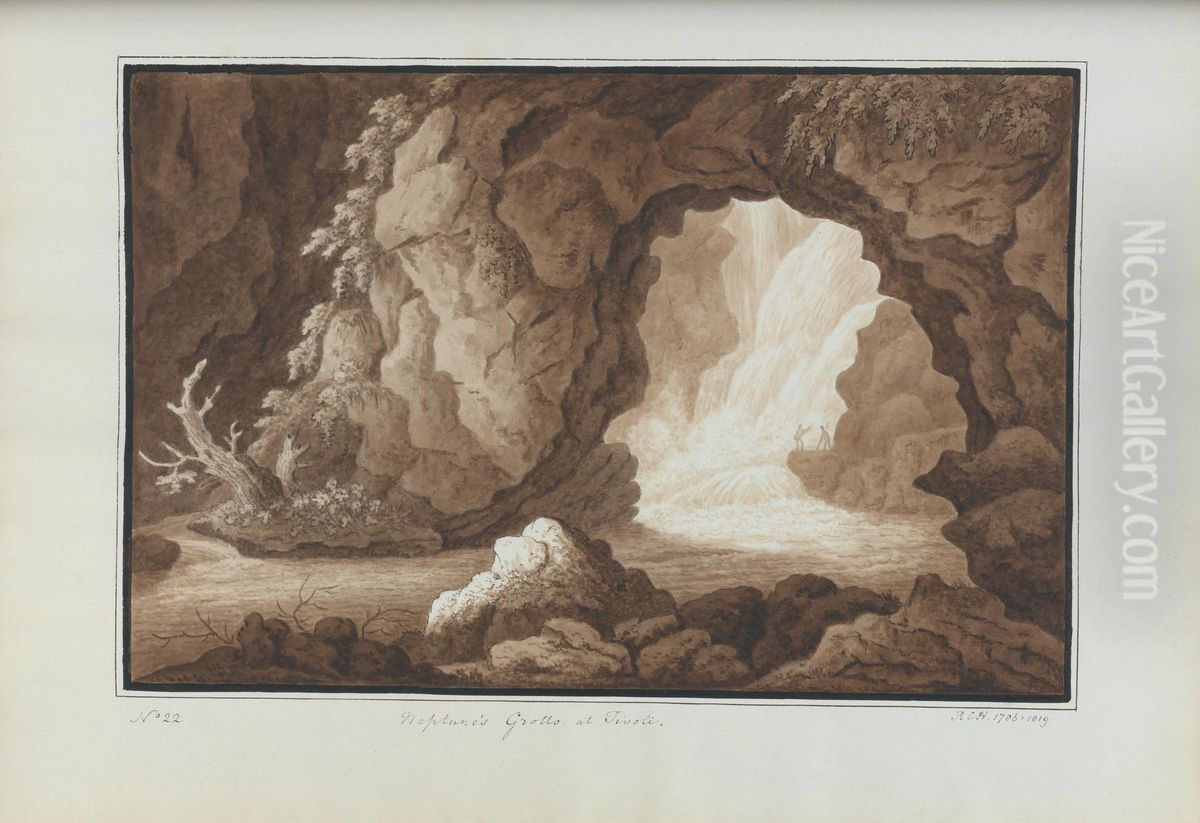 Neptune's Grotto at Tivoli Oil Painting by Sir Richard Hoare, 2nd Baronet