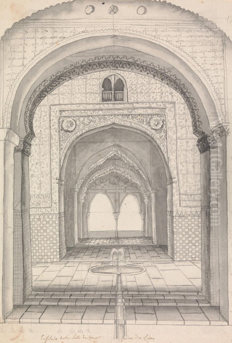 Entrance of the Torre de las dos Hermanas in the Alhambra Oil Painting by Henry Swinburne