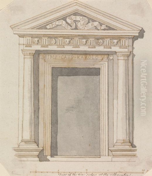 Door of the New Palace at the Alhambra Oil Painting by Henry Swinburne