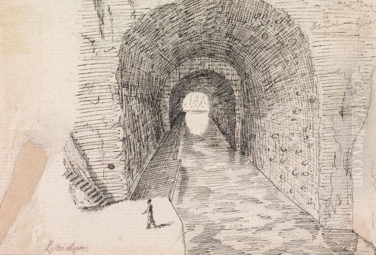 Crypt of St. Oswald's Church, Malpas, England Oil Painting by Henry Swinburne