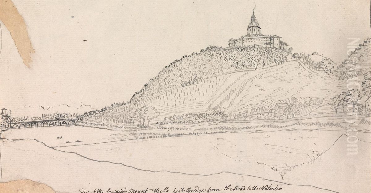 View of the Cappuccini Mount, the Po & the Bridge from the Road to the Palatine