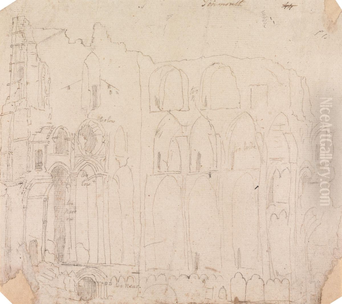 Tynemouth Castle and Priory, England Oil Painting by Henry Swinburne