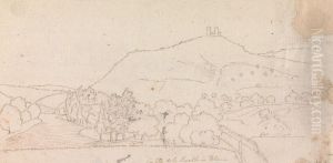 Landscape VIew of a Catle on a Hill