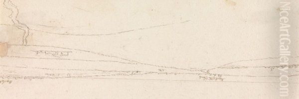 Mouth of the Ofanto River, near Barletta, Italy Oil Painting by Henry Swinburne
