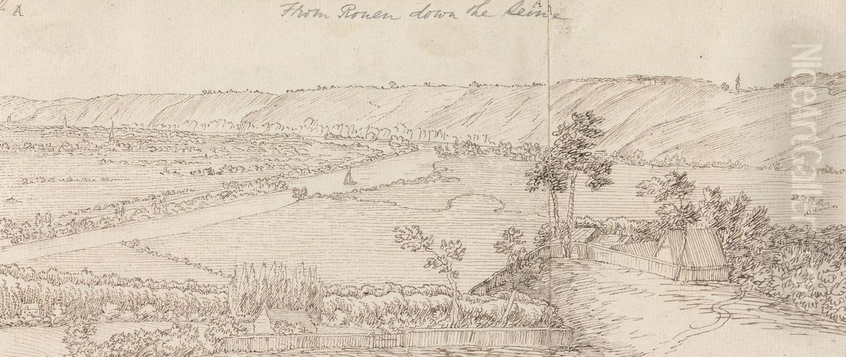 From Rouen Down the Seine Oil Painting by Henry Swinburne