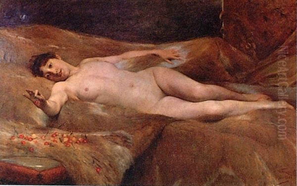Cherry Nymph Oil Painting by unknown