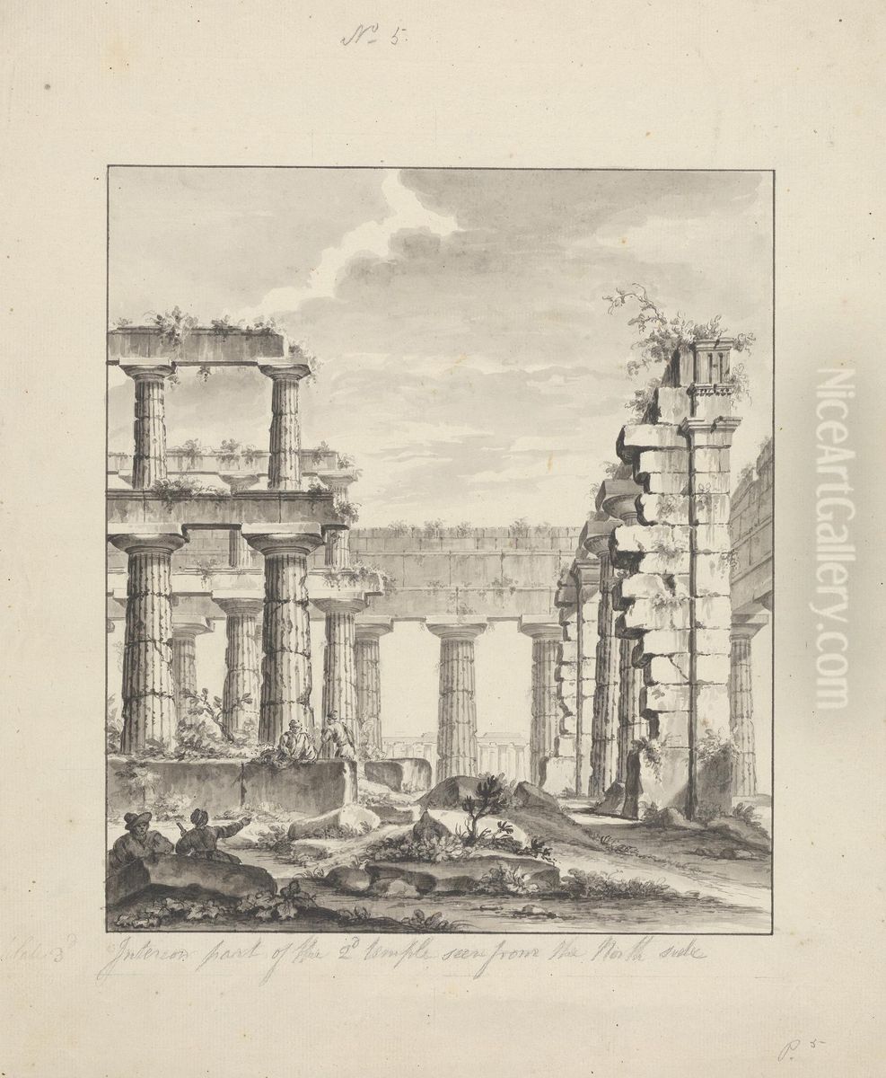 No. 5 interior part of the 2nd temple seen from the North Side Oil Painting by James Bruce