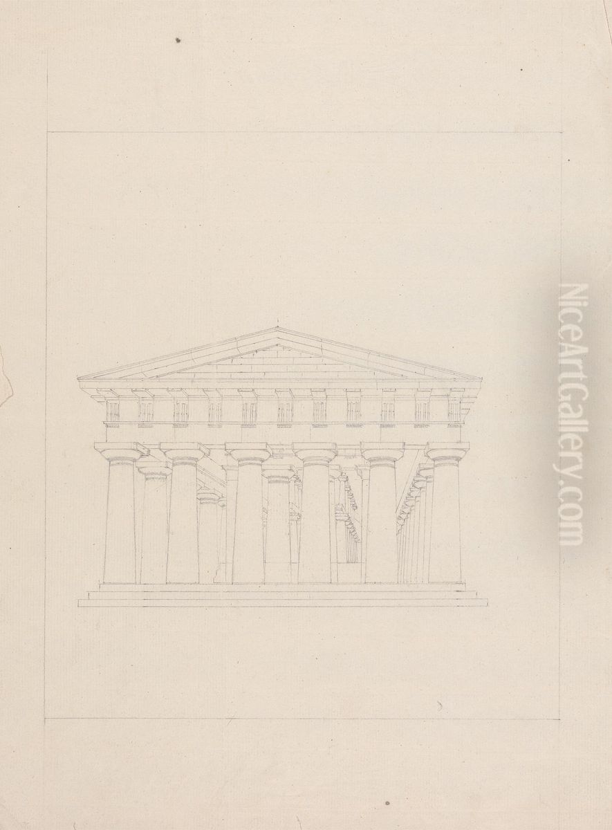 Elevation of the Front of the 1st temple fronting the sea Oil Painting by James Bruce