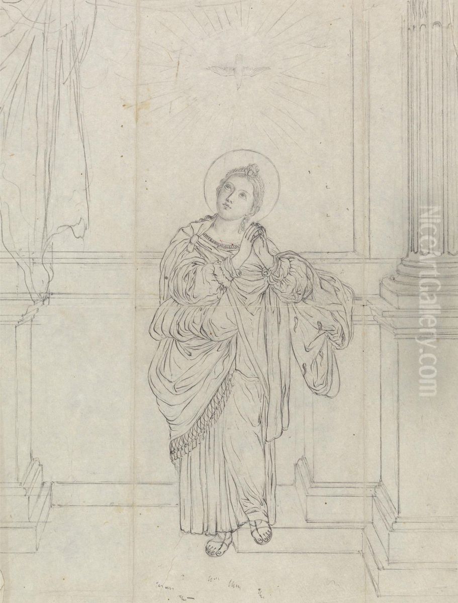St Agnes (after Domenichino) Oil Painting by James Bruce