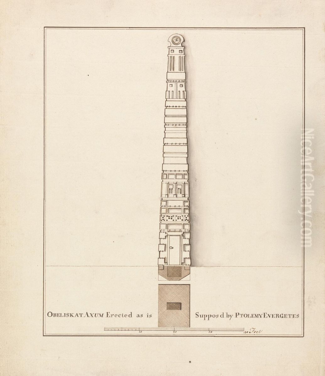 Obelisk at Axum Erected As Is Supposed by Ptolemy Evergetes Oil Painting by James Bruce