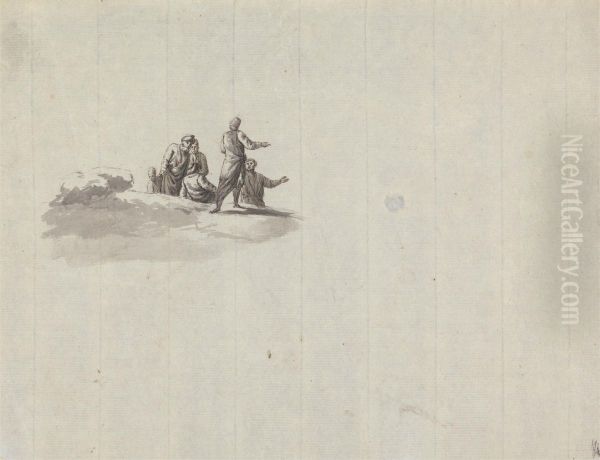 Six Men Talking Oil Painting by James Bruce
