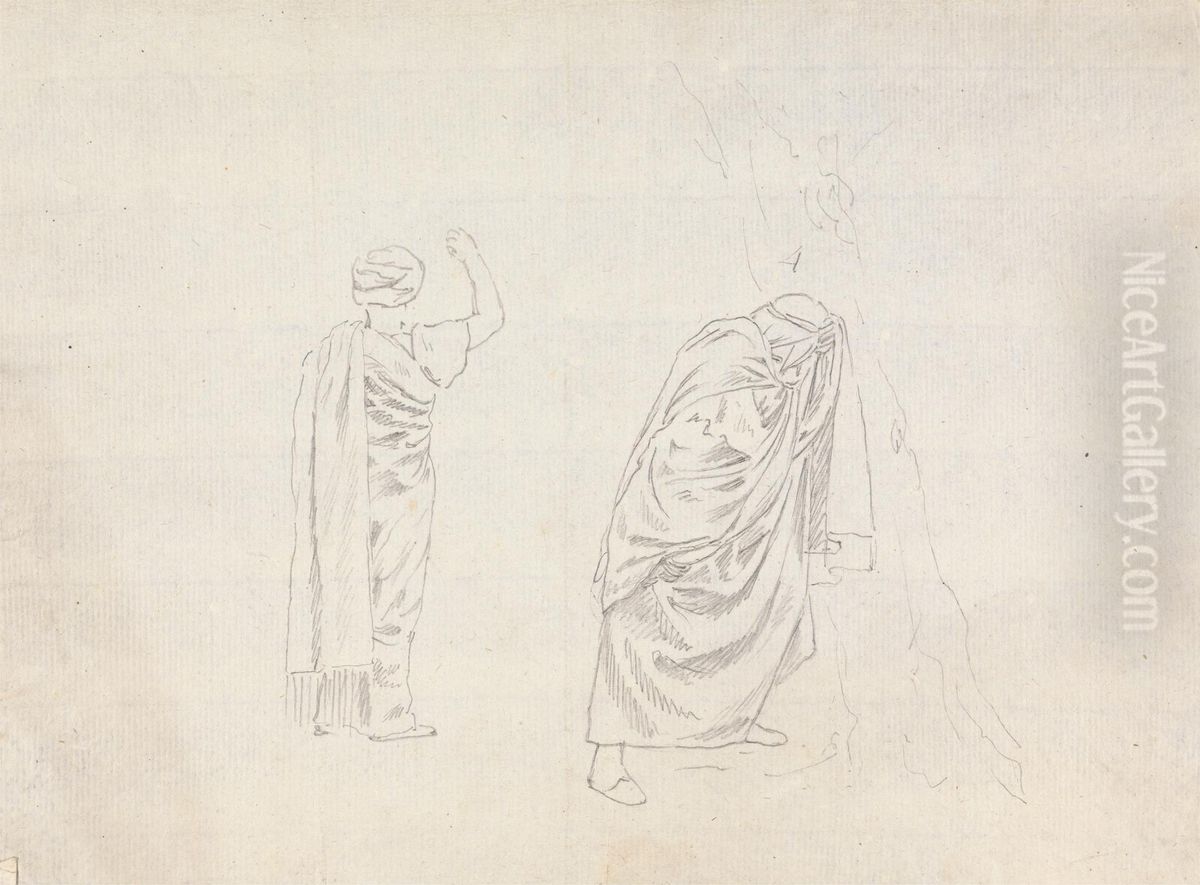 Study of Two Men Oil Painting by James Bruce