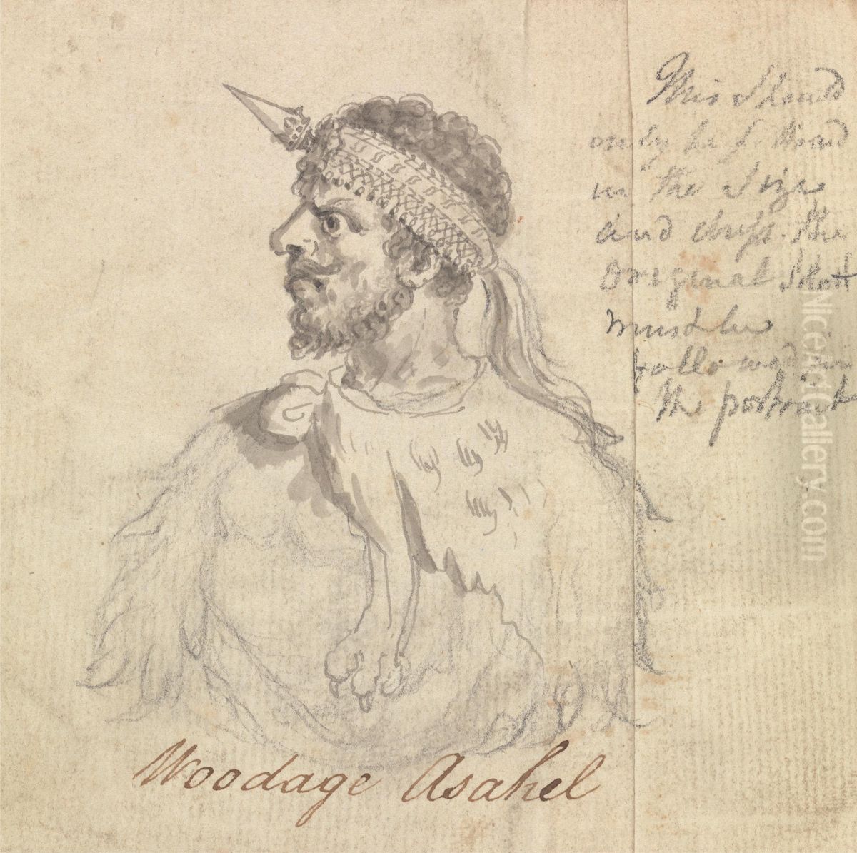 Woodage Asahel Wearing Ceremonial Headband Oil Painting by James Bruce