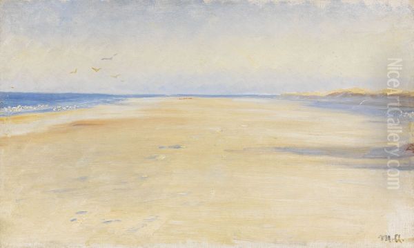 The beach at Skagen. Oil Painting by Michael Peter Ancher