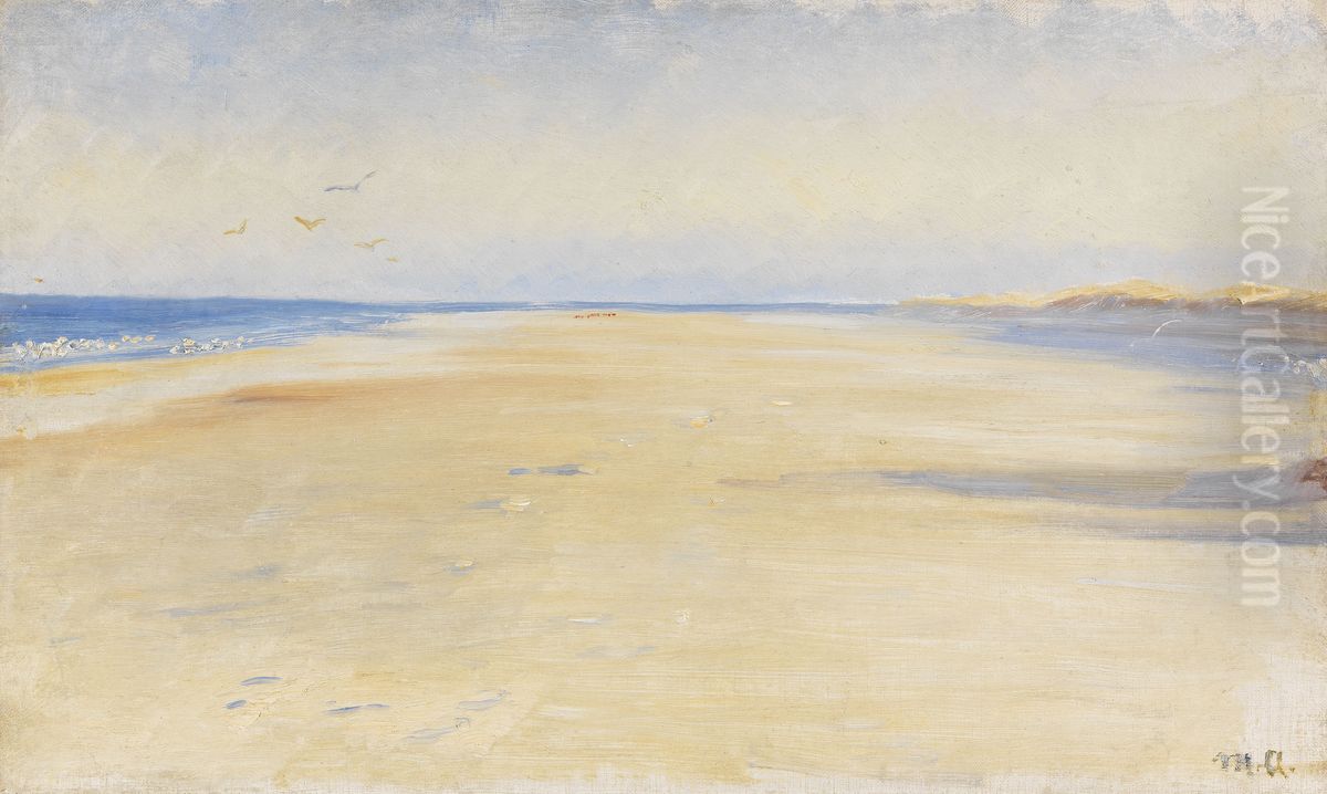 Fra stranden ved Skagen. Oil Painting by Michael Peter Ancher