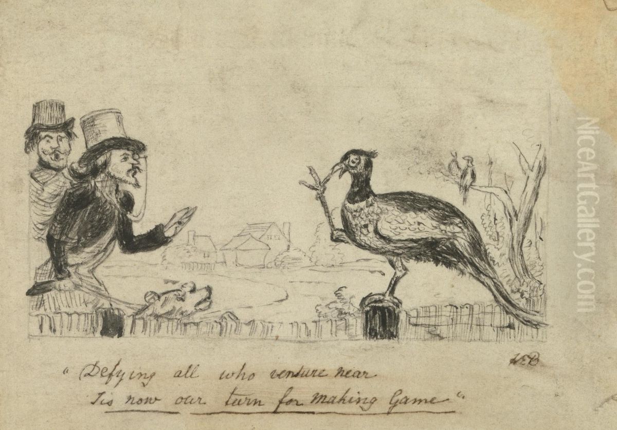 Pheasant defying Hunters Oil Painting by George Augustus Sala