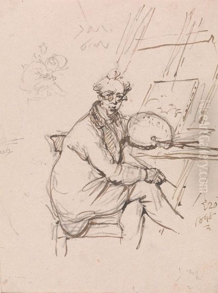 Self Portrait Oil Painting by George Chinnery