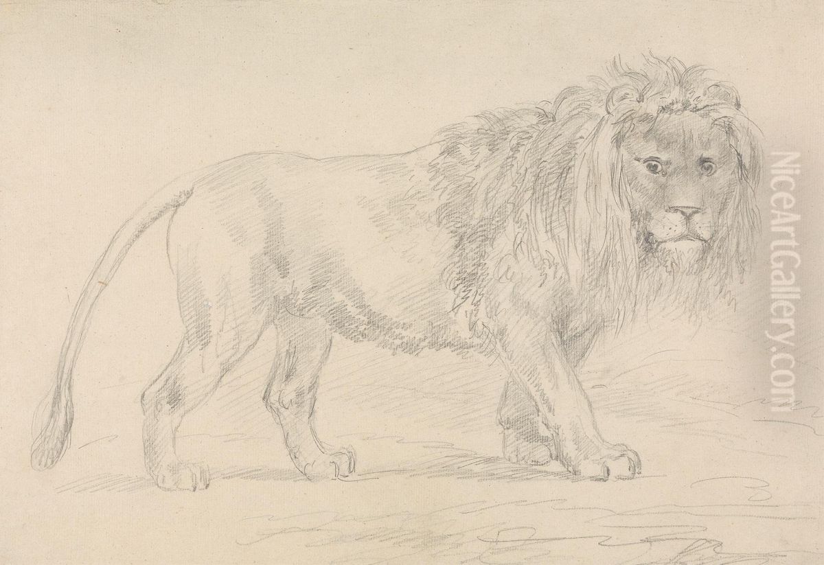 Lion Walking Oil Painting by Sawrey Gilpin