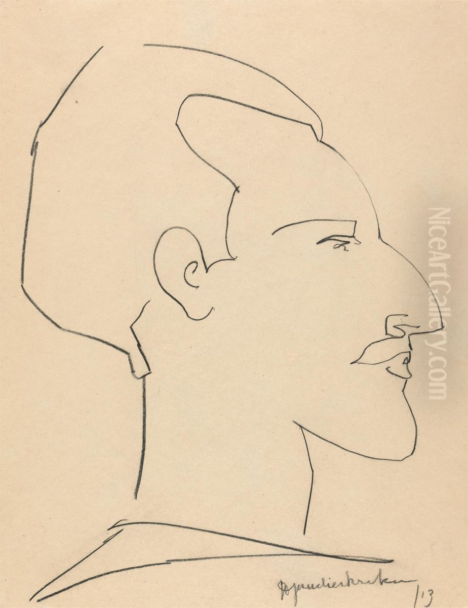 Horace Brodsky Oil Painting by Henri Gaudier-Brzeska