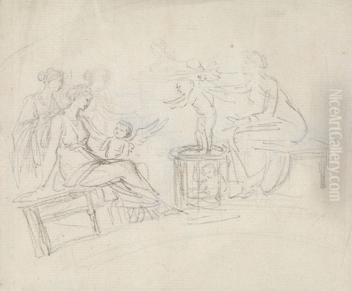 Selling of Cupids Oil Painting by Giovanni Batista Cipriani