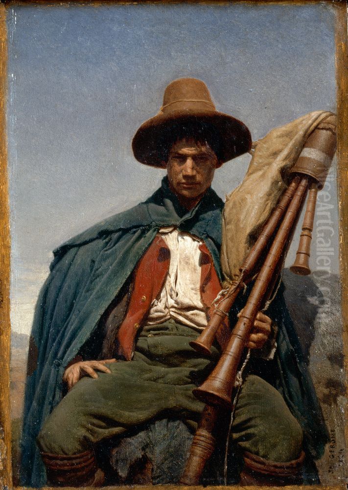 The Zampogna player Oil Painting by Jean-Leon Gerome