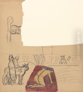 Design for a Decorative Panel, Worshippers and Calf