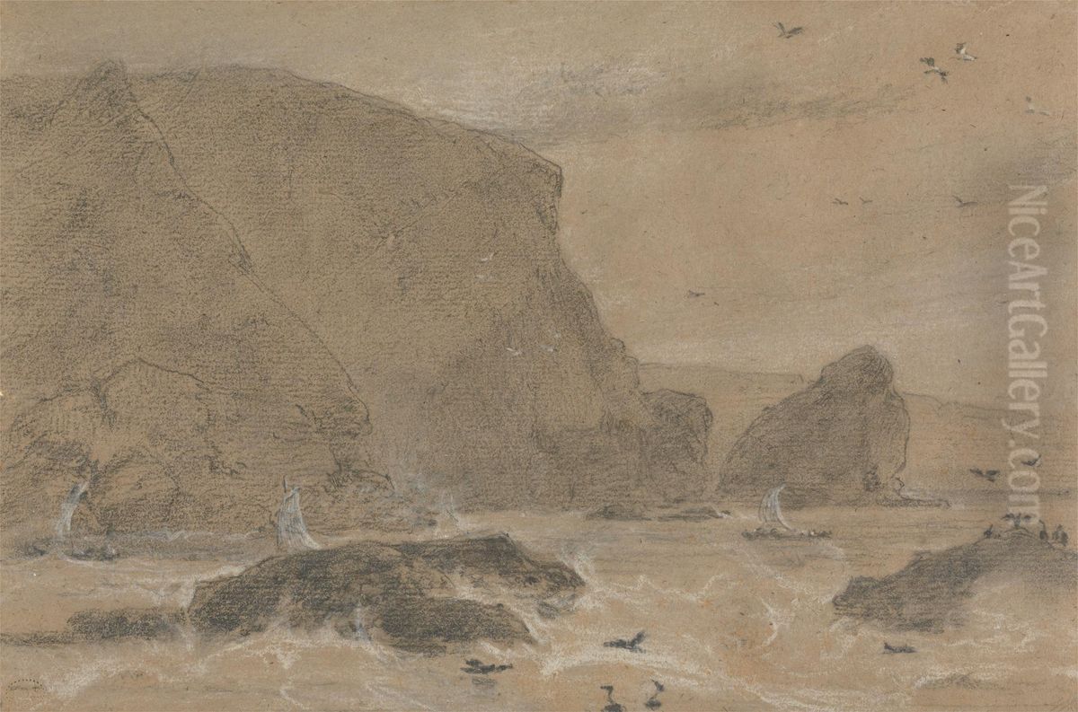 Samphire Rock, St. Agnes, Cornwall Oil Painting by William Daniell RA
