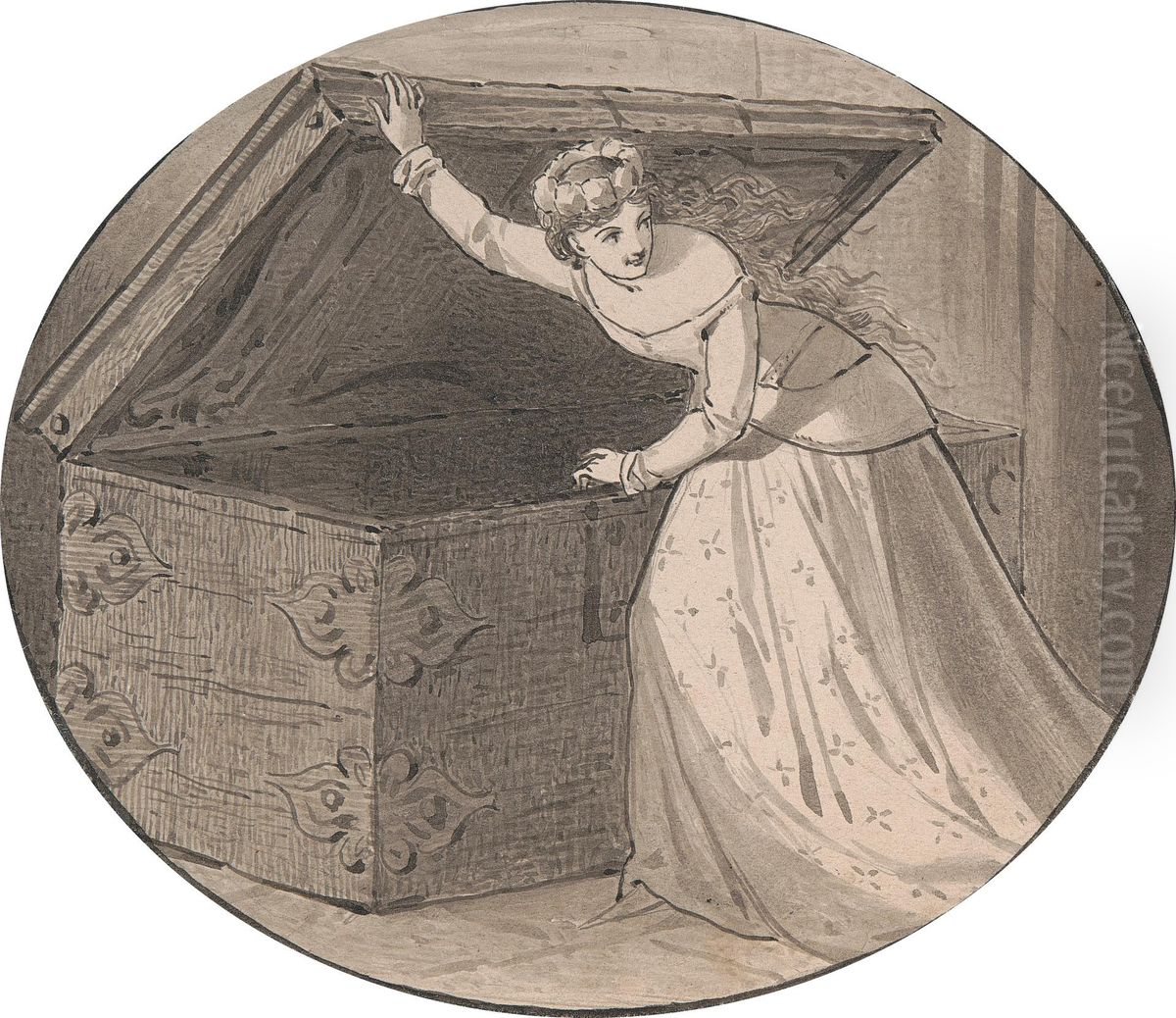 The Trunk Oil Painting by Adelaide Claxton