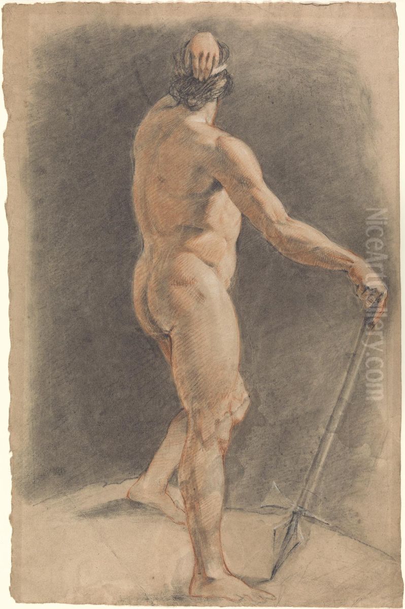 Standing Classical Male Figure with Spear Oil Painting by John Opie