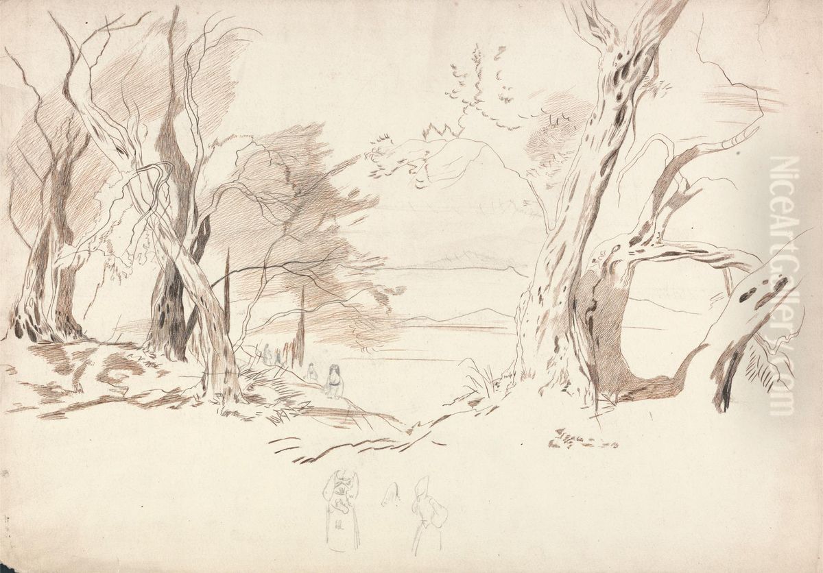 Corfu Oil Painting by Edward Lear