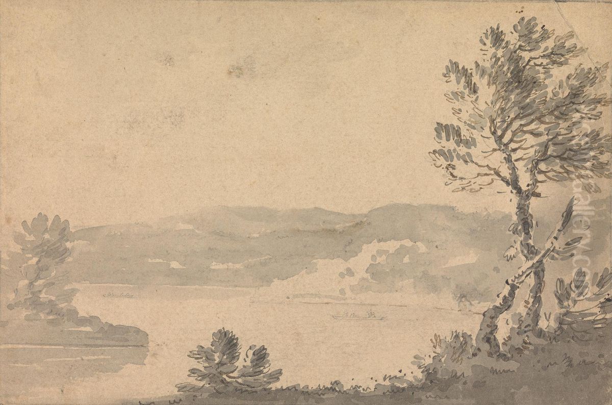View of Windermere Oil Painting by William Gilpin