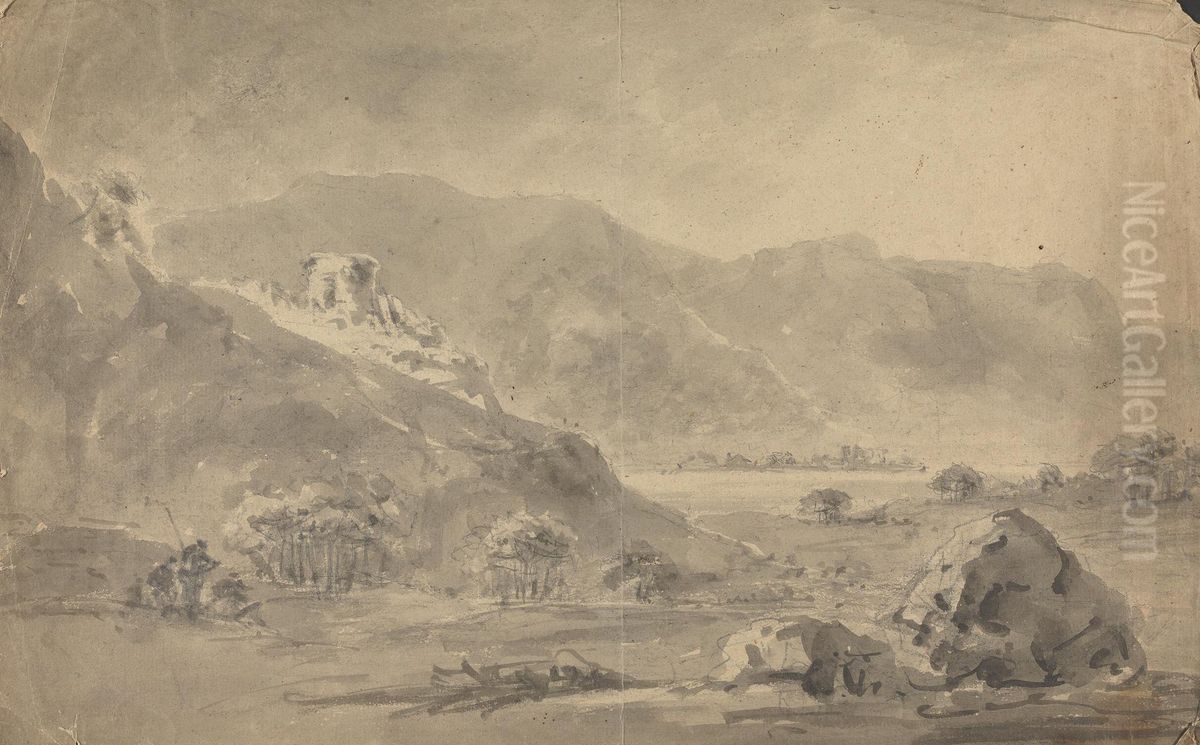 Mountain Landscape Oil Painting by William Gilpin