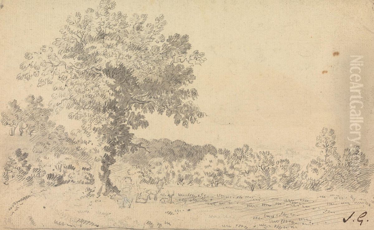 Landscape with Deer Oil Painting by Sawrey Gilpin