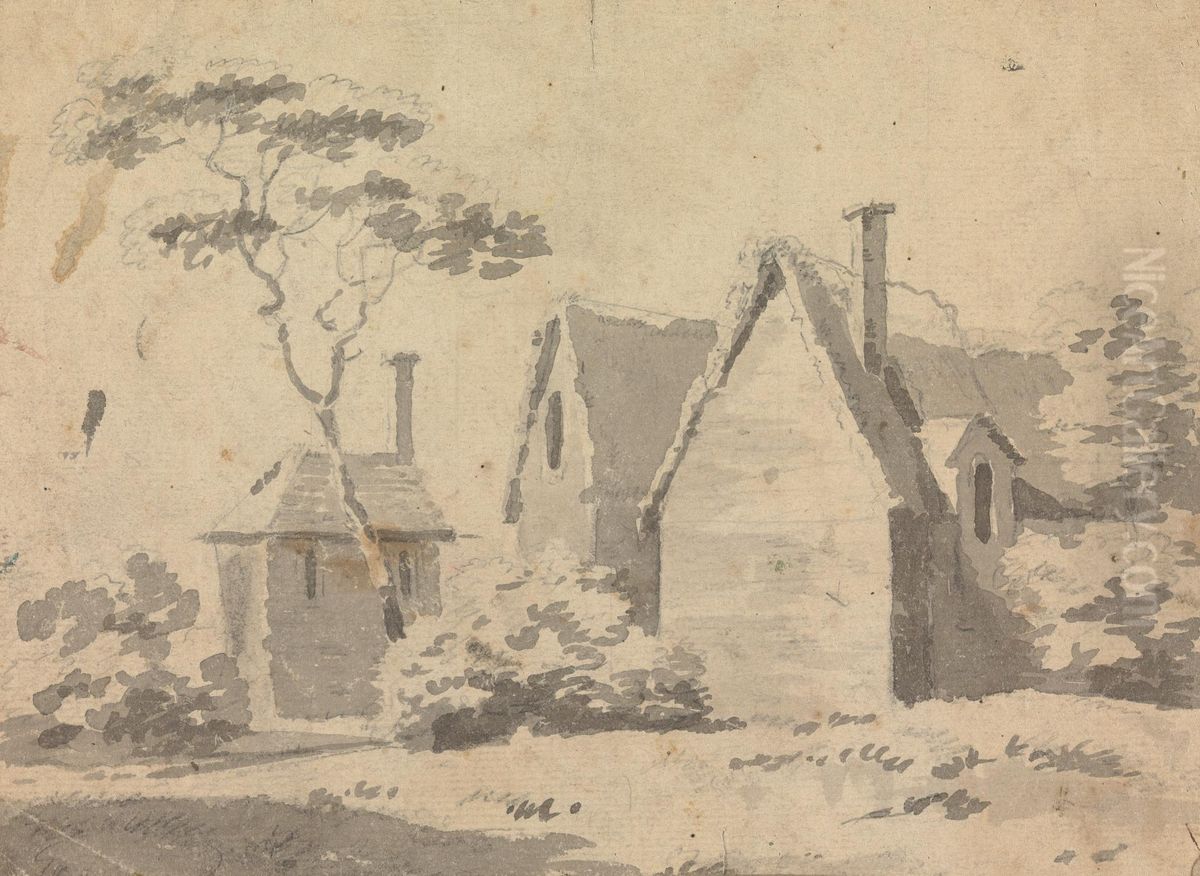 A Dwelling Oil Painting by Sawrey Gilpin