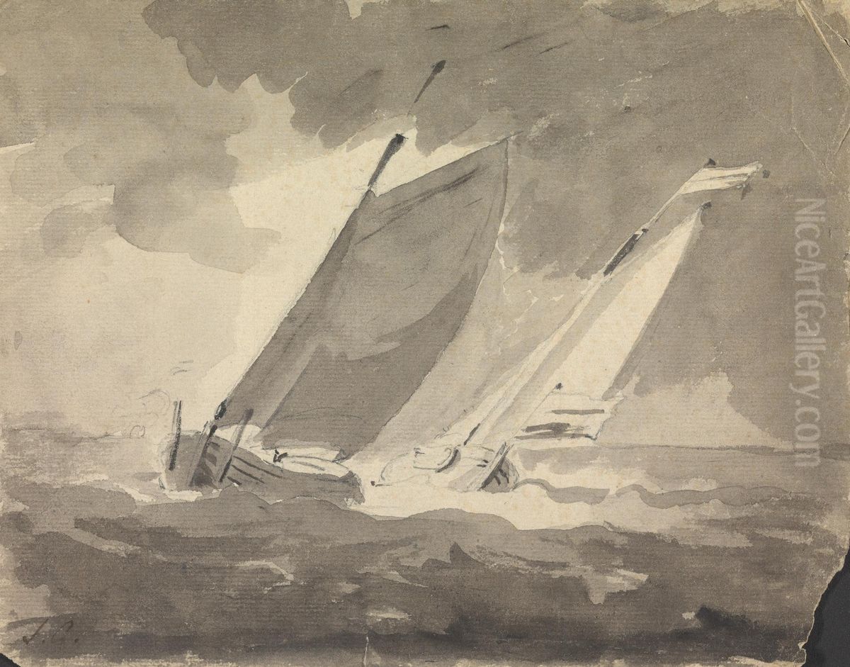 Two Sailboats Oil Painting by Sawrey Gilpin