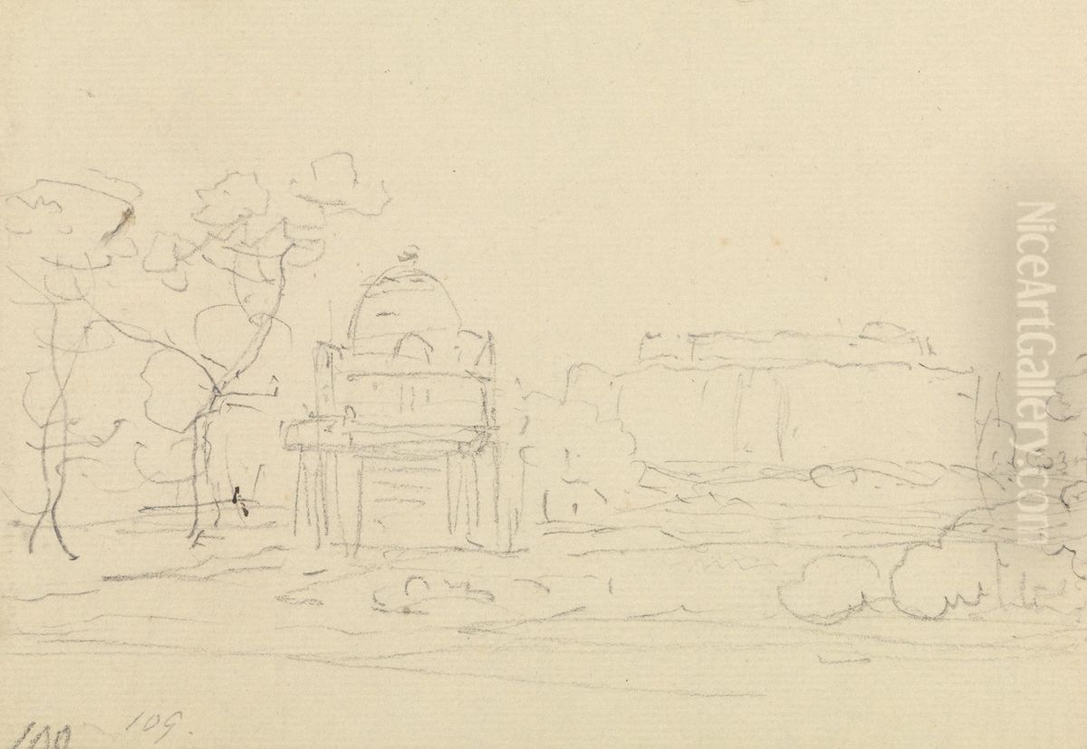 Landscape Sketch Oil Painting by Thomas Daniell