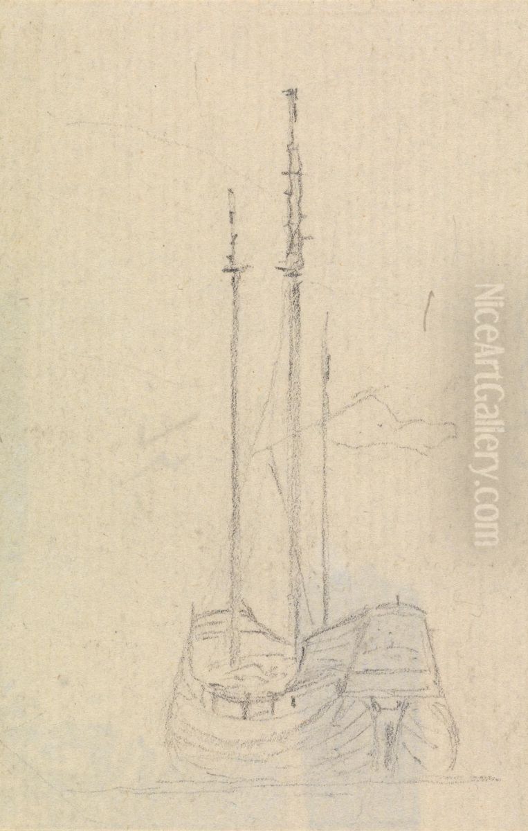 Boat Sketch Oil Painting by Thomas Daniell